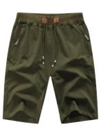 Men'S Shorts Casual Classic Fit Stylish Drawstring Elastic Waist Summer Beach Shorts With Zipper Pockets Workout Sport Shorts - Image 3