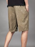 Men'S Quick-Dry Athletic Shorts - Lightweight Workout Gym Running Cycling Pants With Elastic Drawstring Waist, Breathable Stretch Fabric - Beige/Gray/Black/ - Ideal For Fitness, Hiking, Everyday Casual Wear, Sports Activewear, Geometric Pattern, Adjustable Comfort, Plus Size - Image 5