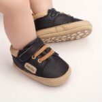 Lively & Cheerful Toddler Sneakers - Soft Sole Non-Slip Closure, Breathable Fabric Lining, All-Season Casual Shoes For Babies 0-1 Years, Beige/White/Navy Blue, Baby Shoes, Infant Footwear, Modern Toddler Footwear, Durable Rubber Sole - Image 2