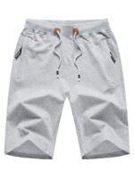 Men'S Shorts Casual Classic Fit Stylish Drawstring Elastic Waist Summer Beach Shorts With Zipper Pockets Workout Sport Shorts - Image 8