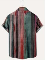 Men'S Retro Striped Button-Up Shirt 0130, Plus Size - Image 6