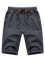 Men'S Shorts Casual Classic Fit Stylish Drawstring Elastic Waist Summer Beach Shorts With Zipper Pockets Workout Sport Shorts - Image 6