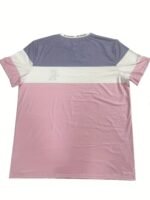 Plus Size Men'S Casual Stripe Graphic Block Color Tees For Summer, Crew Neck Oversized T-Shirts, Trendy Chic Outfit Men'S Clothings - Image 2