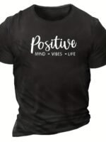 Men'S Short-Sleeved T-Shirt Simple English - Image 6