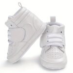 Baby Boy'S Trendy High Top Sneakers With Hook & Loop Fastener, Toddler'S Outdoor Walking Shoes