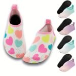 Cute Cartoon Barefoot Slip On Slippers, Lightweight Non Slip Quick Drying House Shoes For Girls, Swimming Walking Yoga, All Seasons