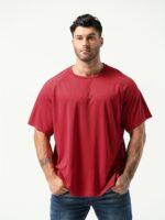 Plus Size Men'S Solid T-Shirt, Casual Comfy Crew Neck Short Sleeve Tee For Summer Outdoor, Men'S Clothing - Image 9