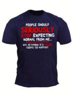 Men'S Short-Sleeved T-Shirt Simple English - Image 3