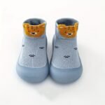 Adorable Lion Cartoon Slip-On Sock Shoes For Baby Boys - Soft, Breathable With Non-Slip Rubber Sole - Light Blue With Yellow Accents, Paw Print Design - Perfect For First Walkers, Indoor Play, Spring & Autumn, Baby Boy Shoes - Image 11