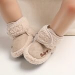 Cozy Beige Baby Ankle Boots With Heart Design - Soft, Warm, And Comfortable Winter Shoes For Infants, Round Toe, Closure, And Plush Lining, Baby Winter Boots - Image 11