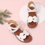 Trendy Cute Solid Color Open Toe Sandals For Girls, Breathable Lightweight Non-Slip Sandals For Summer - Image 2