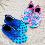 Toddler Girls Cute Colorful Fish Scale Print Breathable Casual Slip On Water Shoes, Outdoor Lightweight Quick Dry Non-Slip Beach Aqua Socks For Summer - Image 4