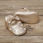 Magic Prewalker Baby Girls' First Walkers Shoes - Cute Ballet Princess Design With Heart Embroidery & Bow Decor, Non-Slip Closure, Breathable, Soft Fabric Lining For Spring & Autumn (White/Black/Red/Pink) - Image 2