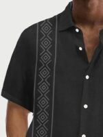 Plus Size Men'S Squares Print Shirt Oversized Short Sleeve Shirt For Summer, Men'S Clothing - Image 8