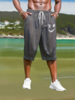 Plus Size Men'S Solid Casual Fashion Capris Pants For Spring/Autumn, Men'S Clothing - Image 4