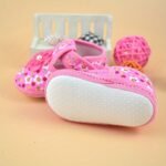 0-1 Year Old Baby Soft Sole Shoes - Pink Floral Design With Sequin Flowers, Lightweight Fabric, Easy Closure, All-Season Comfort For Little Feet, Spring & Fall Footwear | Floral Baby Shoes | Adjustable Strap Shoes - Image 5