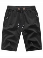 Men'S Shorts Casual Classic Fit Stylish Drawstring Elastic Waist Summer Beach Shorts With Zipper Pockets Workout Sport Shorts - Image 4