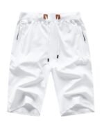 Men'S Shorts Casual Classic Fit Stylish Drawstring Elastic Waist Summer Beach Shorts With Zipper Pockets Workout Sport Shorts