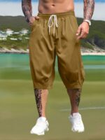 Plus Size Men'S Solid Casual Fashion Capris Pants For Spring/Autumn, Men'S Clothing - Image 3