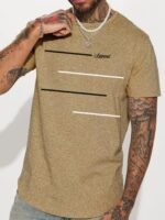 Legendary Text Pattern Print Men'S Best-Selling New Casual And Versatile Comfortable And Lightweight Colorful T-Shirt - Image 3