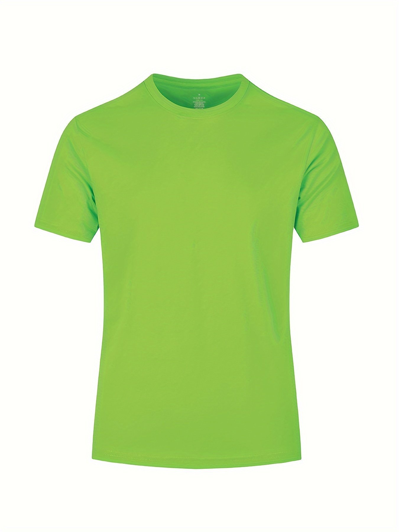 product-Fancyalgo-VirtualModelMatting-a95ed0a18238178d46f6474cd1fb0ffe.jpg Men'S Combed Cotton T-Shirt - Pre-Shrunk Heavyweight Jersey, Lime Green Solid Color, Round Neck Short Sleeve, All-Season Casual & Formal Wear, Machine Washable, Vibrant Neon Glow, Comfortable Everyday Basic Tee For Men - Ideal For Layering Standalone Outfits - Smooth Texture, Relaxed Fit, Plain Color, Adult Sizing, Durable & Soft Fabric, Versatile Plain Color Options, Easy Care, Long-Lasting Wear, Classic Fit, Breathable Material, Wardrobe Staple - Image 1