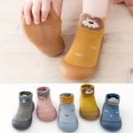 Adorable Lion Cartoon Slip-On Sock Shoes For Baby Boys - Soft, Breathable With Non-Slip Rubber Sole - Light Blue With Yellow Accents, Paw Print Design - Perfect For First Walkers, Indoor Play, Spring & Autumn, Baby Boy Shoes - Image 12