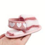 Fashion Tie Dye Plush Slide Sandals, Toddlers Crib Shoes (Texture Path Size And Color Random For Shoe Surface Stripes) - Image 2