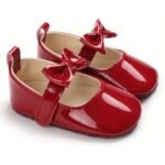 Baby Girls Cute Bow Tie Decored Slip On Mary Jane Shoes, Toddlers Outdoor Walking Shoes - Image 8