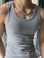 Men'S Solid Tank Top, Active Quick Dry Breathable Crew Neck Sleeveless Shirt, Men'S Clothing For Summer Outdoor