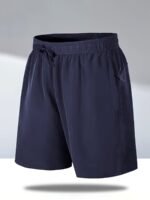 Men'S Breathable Solid Quick Dry Shorts With Side Pockets, Summer Drawstring Elastic Waist Loose Fit Shorts For Running, Fitness, Training - Image 6