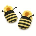Cute Cartoon Bee Slip-On Walking Shoes For Baby, Fabric Upper, Cloth Insole, Fabric Sole, All-Season