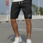 Men'S Streetwear Shorts, "Just Relax" Graphic Drawstring Stretchy Short Pants For Workout Fitness, Summer Clothings Men'S Fashion Outfits