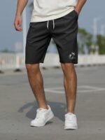 Men'S Streetwear Shorts, "Just Relax" Graphic Drawstring Stretchy Short Pants For Workout Fitness, Summer Clothings Men'S Fashion Outfits