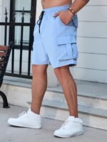 Plus Size Men'S Solid Cargo Shorts With Pocket For Workout/Outdoor, Men'S Clothing - Image 3