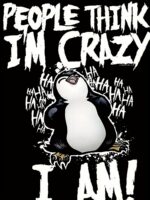 Men'S Plus Size 3D Print Short Sleeve T-Shirt - Bold "People For Think I'M Crazy" Graphic & Cartoon Penguin Design, Loose Fit Casual & Party Wear, Machine Washable, Humorous Clothing | Bold Graphic Tee | Semisheer Material, Plus Size - Image 5