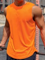 Plus Size Men'S Quick-Dry Breathable Gym Tank Top - Moisture-Wicking Sleeveless Workout Shirt For Basketball & Summer Sports, Regular Fit Round Neck Athletic Muscle Tee, Casual Sportswear | Sleeveless Shirt | Smooth Texture, Gym Clothes, Plus Size - Image 2