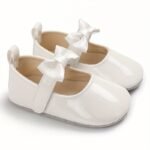 Baby Girls Cute Bow Tie Decored Slip On Mary Jane Shoes, Toddlers Outdoor Walking Shoes - Image 2