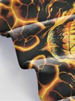 Men'S 3D Flaming Skull Graphic T-Shirt - Casual Comfort Fit, Short Sleeve Pullover, Polyester Blend, Machine Washable, Summer Outdoor Wear, Plus Size - Image 5