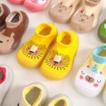 Baby First Walkers Slip-On Socks Shoes - Soft Rubber Sole, Cute Cartoon Animal & Food Patterns, Breathable Fabric Upper, All-Season Indoor Toddler Shoes For 0-4 Years, Baby Shoes, Indoor Youngsters Footwear, Playful Youngsters Design, Flexible Youngsters Footwear