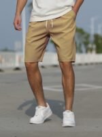 Casual Slightly Stretch Graphic Drawstring Shorts, Men'S Clothes For Summer - Image 6