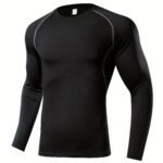 Middle East Men'S Compression Long Sleeve Fitness Shirt, Sweat-Wicking, High Elasticity Quick-Dry Core Moisture-Wicking Base Layer Top