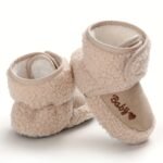 Cozy Beige Baby Ankle Boots With Heart Design - Soft, Warm, And Comfortable Winter Shoes For Infants, Round Toe, Closure, And Plush Lining, Baby Winter Boots - Image 10
