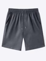 Men'S Plus Size Knit Shorts - Elastic Drawstring Waist Casual Summer Shorts, Breathable Lightweight Fabric, Solid Color Versatile For Casual Attire, Plus Size - Image 7