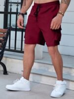 Plus Size Men'S Solid Cargo Shorts With Pocket For Workout/Outdoor, Men'S Clothing - Image 6