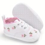 Cute Embroidered Flower Soft Bottom Shoes For Baby Girls, Lightweight Comfortable Walking Shoes For All Seasons - Image 9