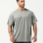 Plus Size Men'S Moisture-Wicking Quick-Dry Breathable Athletic T-Shirt - Regular Fit Casual Workout Tee For Running Gym Training, Polyester, Spring Summer Fall, Sports Activewear | Plain Sportswear | Polyester Fabric, Plus Size