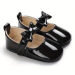 Baby Girls Cute Bow Tie Decored Slip On Mary Jane Shoes, Toddlers Outdoor Walking Shoes - Image 4
