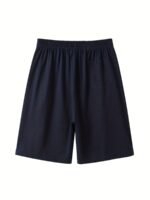 Men'S Plus Size Navy Blue Shorts - Breathable, Loose Fit, Five-Pocket, Casual & Sporty Style, Regular Fit, Casual Wear|Casual Style|Stretchable Fabric - Image 5