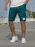 Men'S Slim Fit Shorts With Pockets For Summer Outdoor, Casual Letter Print Slightly Stretch Drawstring Graphic Clothes - Image 5