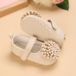 Cute Flower Decor Princess Shoes For Girls, Soft Sole Comfortable First Walking Baby Toddler 0-1 Years Spring/Autumn, Shoes, Toddler Dress Shoes, Toddler Slippers, White Shoes, Dress Shoes, Flat Shoes For Toddler, Toddler Special Occasion White Shoes, Shoes Toddler, Toddler Golden Shoes, First Steps, Stylish Footwear, Floral Embroidery Shoes, Handcrafted Toddler Footwear, Breathable Fabric Shoes, Toddler Slipon Shoes, Baby Shower Gift, Firsttime Parents - Image 6